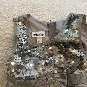 Sparkling Silver Kids Formal Dress